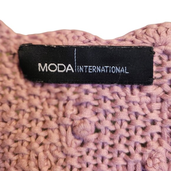 Y2K Lavender Rib-Tied Long Bobble Cardigan Vintage Fairycore XS Soft Girl - Picture 6 of 11